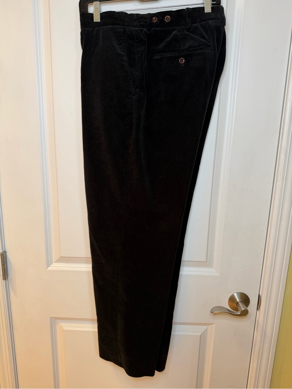 Polo Ralph Lauren Men's Black Corduroy Trousers -Straight Fit, size 36x 34